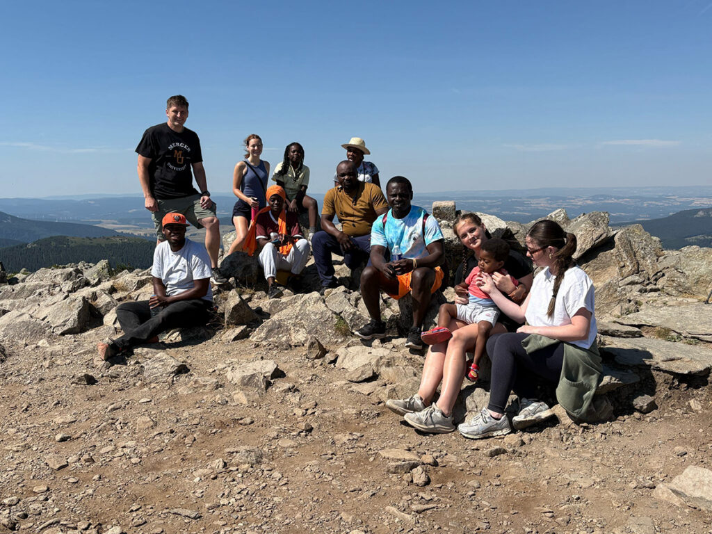 A group posing for a photo
