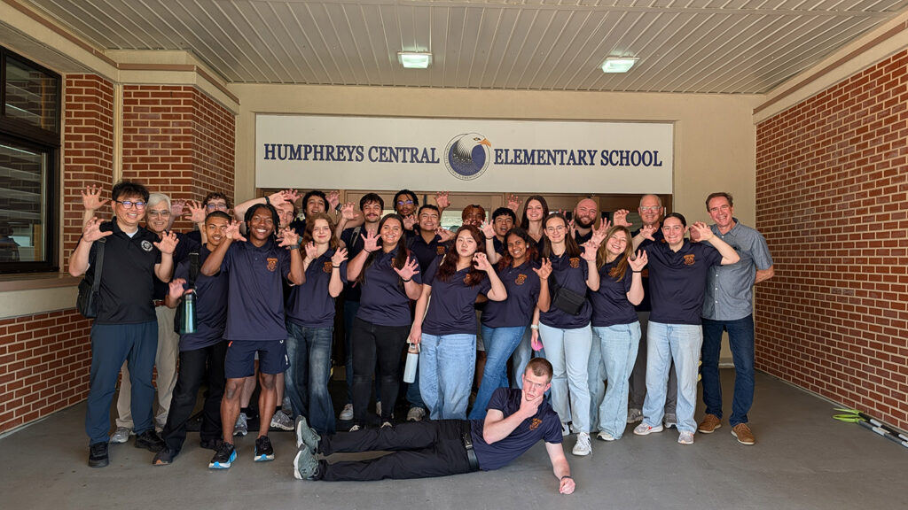 Students posing for a photo at Humphreys Central Elementary School