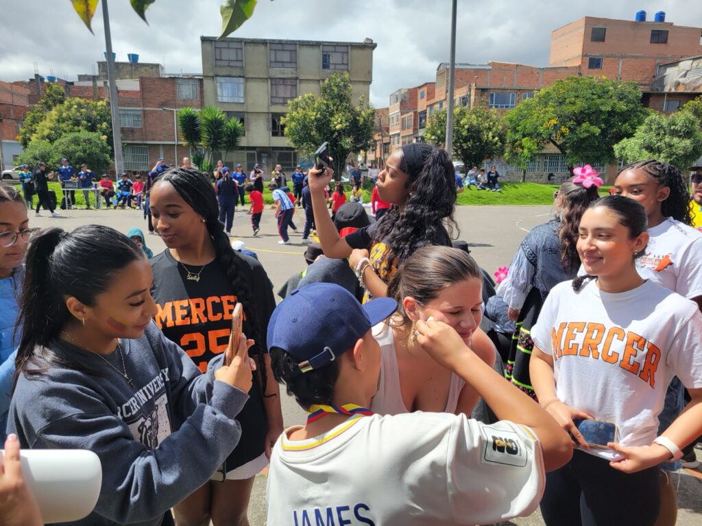 A student getting her face painted