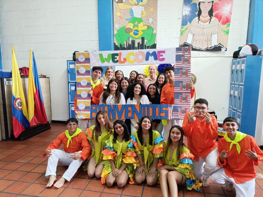 Colombian locals pose for a photo
