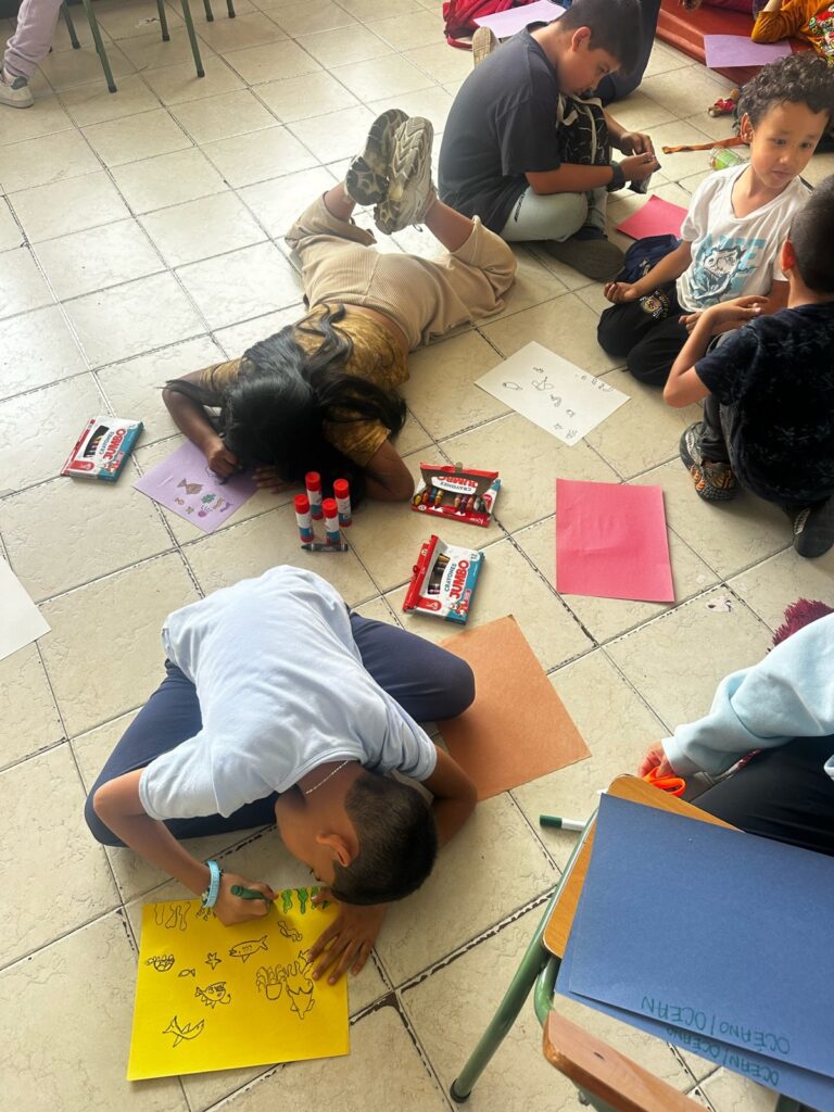 Young students working on a project