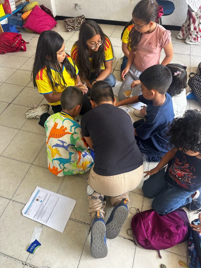 Young students studying